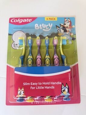 BLUEY - Colgate 6 pack toothbrushe - NEW